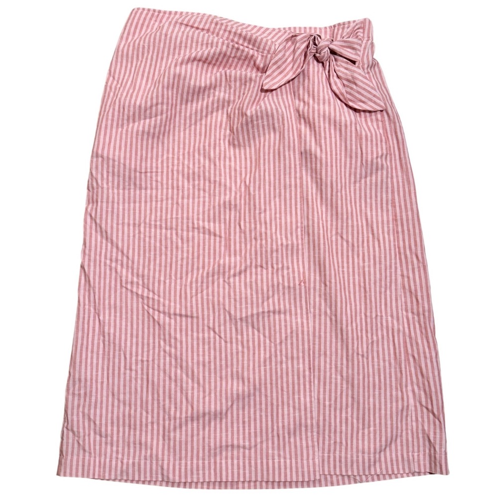 NEW Universal Thread Pink Peach Striped Faux Wrap Midi Skirt Plus XXL 2X NWT